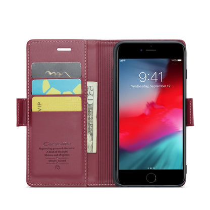 For iPhone 6 Plus/7 Plus/8 Plus CaseMe 023 Butterfly Buckle Litchi Texture RFID Anti-theft Leather Phone Case(Wine Red) - More iPhone Cases by CaseMe | Online Shopping UK | buy2fix