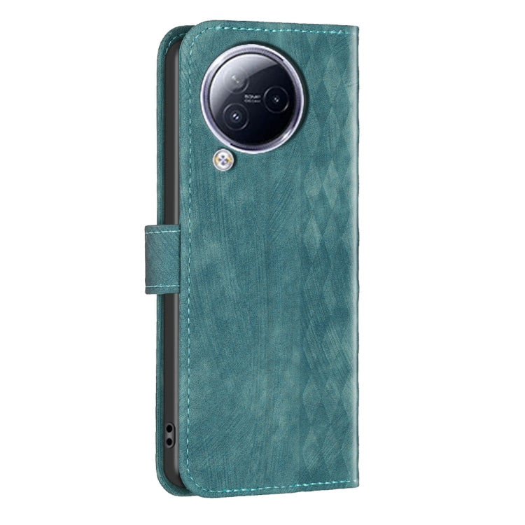 For Xiaomi Civi 3 5G Plaid Embossed Leather Phone Case(Green) - Xiaomi Cases by buy2fix | Online Shopping UK | buy2fix