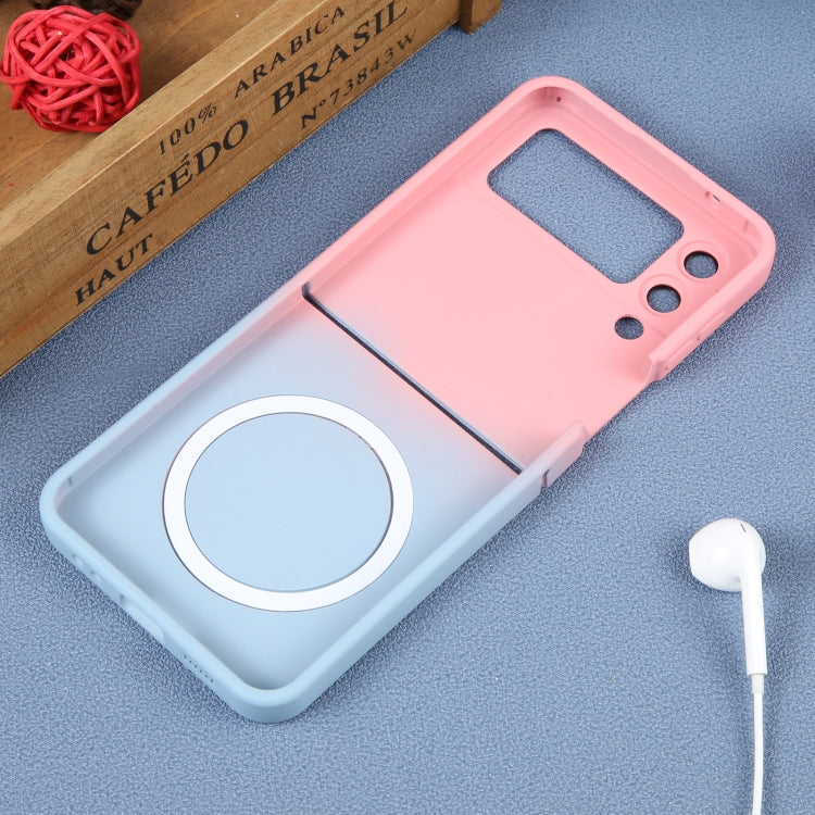 For Samsung Galaxy Z Flip3 5G Liquid TPU Silicone Gradient MagSafe Phone Case(Pink Blue) - Galaxy Phone Cases by buy2fix | Online Shopping UK | buy2fix