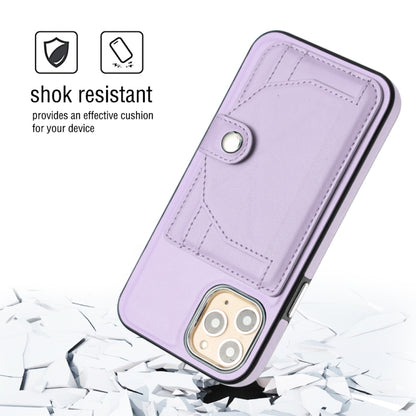 For iPhone 11 Pro Shockproof Leather Phone Case with Card Holder(Purple) - iPhone 11 Pro Cases by buy2fix | Online Shopping UK | buy2fix