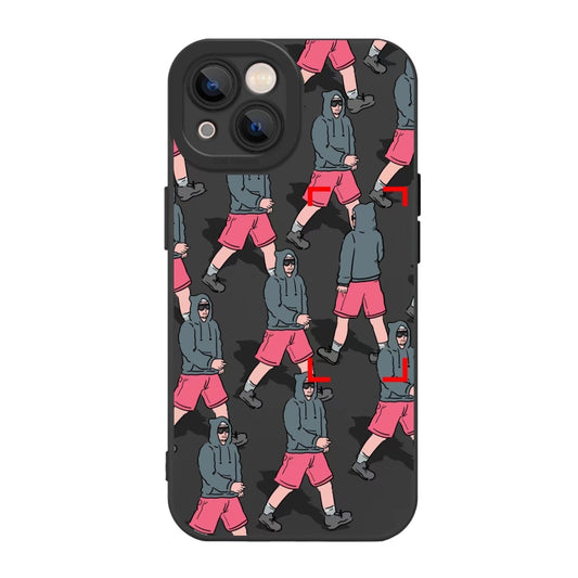 For iPhone 14 Liquid Silicone Pedestrians Pattern Phone Case(Black) - iPhone 14 Cases by buy2fix | Online Shopping UK | buy2fix