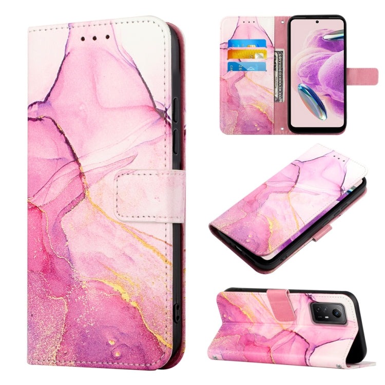 For Xiaomi Redmi Note 12S 4G Global PT003 Marble Pattern Flip Leather Phone Case(Pink Purple Gold LS001) - Xiaomi Cases by buy2fix | Online Shopping UK | buy2fix