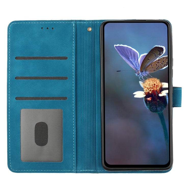 For Xiaomi Redmi Note 8T Flower Embossing Pattern Leather Phone Case(Blue) - Xiaomi Cases by buy2fix | Online Shopping UK | buy2fix