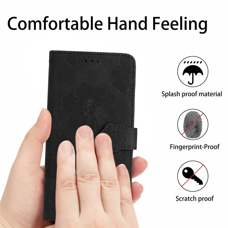 For Xiaomi Redmi Note 12 Pro 5G Flower Embossing Pattern Leather Phone Case(Black) - Note 12 Pro Cases by buy2fix | Online Shopping UK | buy2fix