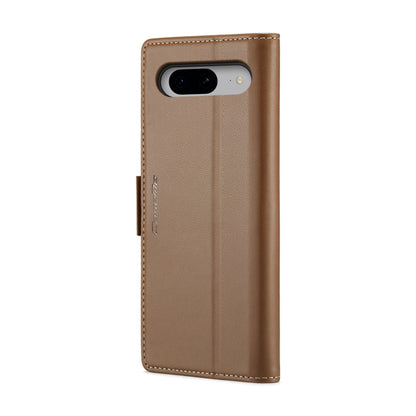 For Google Pixel 8 CaseMe 023 Butterfly Buckle Litchi Texture RFID Anti-theft Leather Phone Case(Brown) - Google Cases by CaseMe | Online Shopping UK | buy2fix