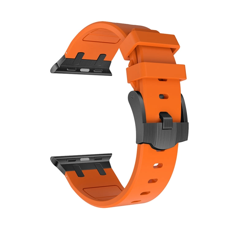 AP Silicone Watch Band For Apple Watch 8 41mm(Black Orange) - Watch Bands by buy2fix | Online Shopping UK | buy2fix