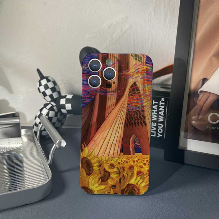 For iPhone 13 Precise Hole Oil Painting Pattern PC Phone Case(Architectural Painting) - iPhone 13 Cases by buy2fix | Online Shopping UK | buy2fix