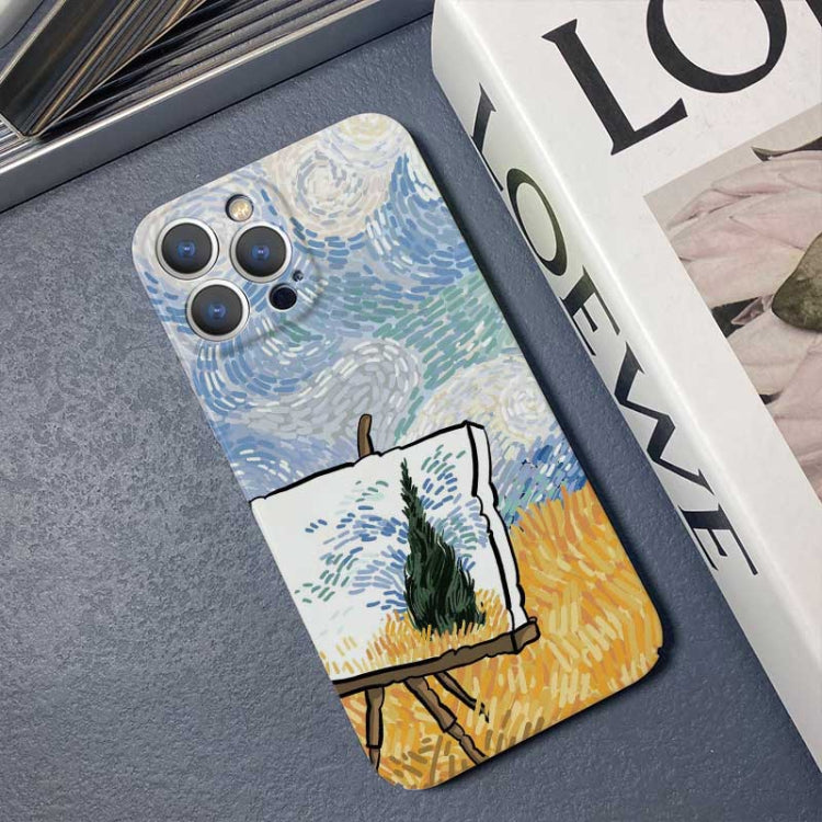 For iPhone 11 Pro Precise Hole Oil Painting Pattern PC Phone Case(Landscape Painting) - iPhone 11 Pro Cases by buy2fix | Online Shopping UK | buy2fix