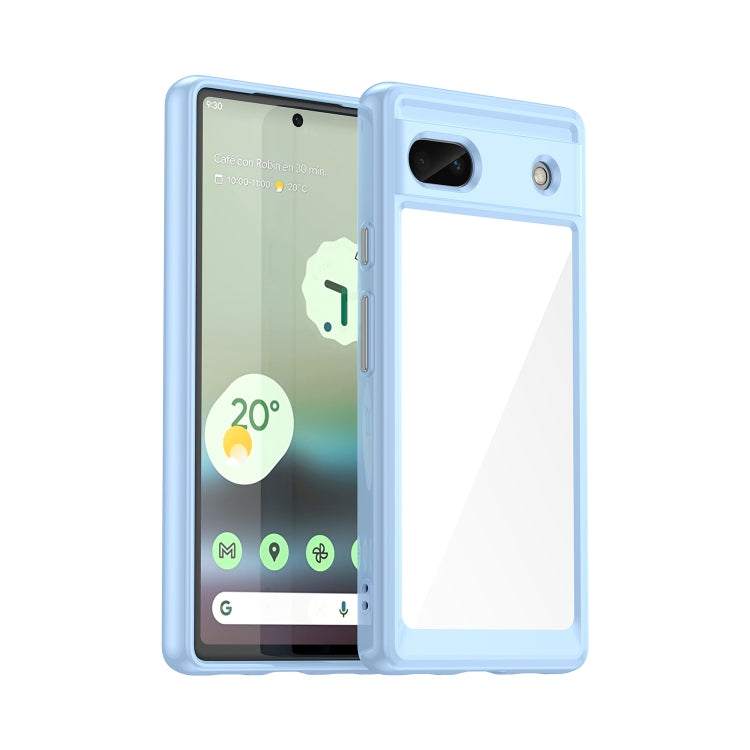 For Google Pixel 6A Colorful Series Acrylic + TPU Phone Case(Blue) - Google Cases by buy2fix | Online Shopping UK | buy2fix