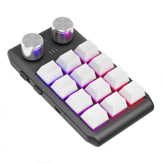 Bluetooth Wireless 12KV2 MOLD Mini Mechanical 12 Keys 2 Knob Custom Programming Keyboard(White) - Mini Keyboard by buy2fix | Online Shopping UK | buy2fix