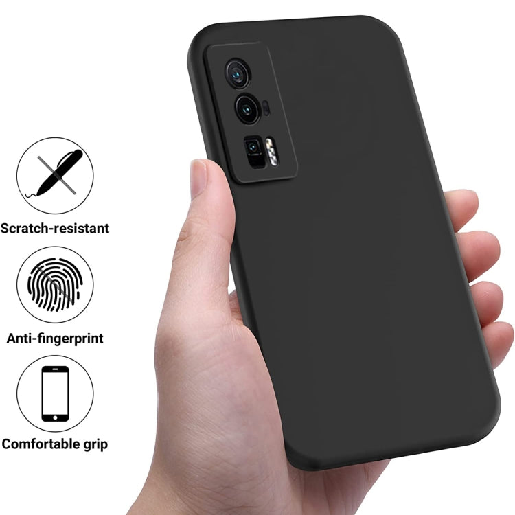 For Xiaomi Poco F5 Pro 5G / Redmi K60 / K60 Pro Pure Color Liquid Silicone Shockproof Phone Case(Black) - Xiaomi Cases by buy2fix | Online Shopping UK | buy2fix