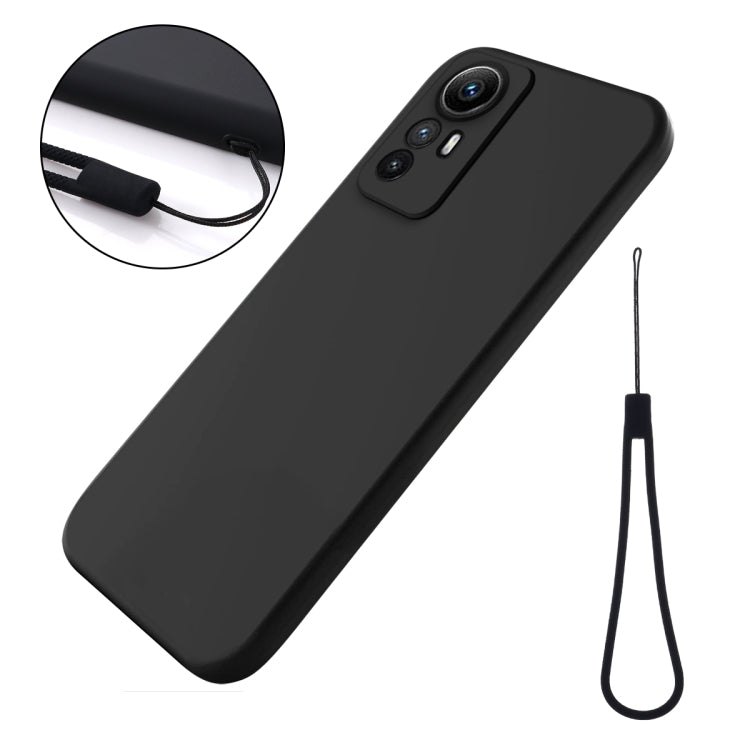 For Xiaomi Redmi Note 12S 4G Pure Color Liquid Silicone Shockproof Phone Case(Black) - Xiaomi Cases by buy2fix | Online Shopping UK | buy2fix