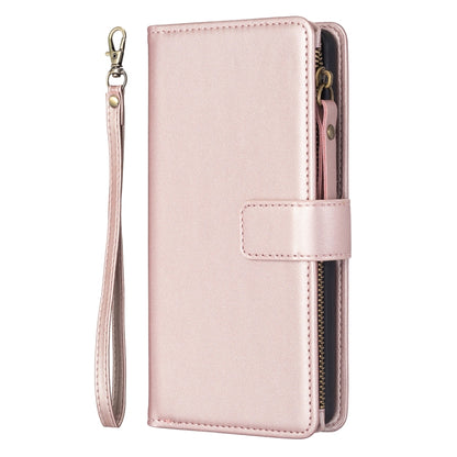 For Xiaomi 12 Pro 9 Card Slots Zipper Wallet Leather Flip Phone Case(Rose Gold) - 12 Pro Cases by buy2fix | Online Shopping UK | buy2fix