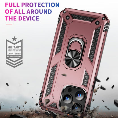 For iPhone 15 Pro Max Shockproof TPU + PC Phone Case with Holder(Rose Gold) - iPhone 15 Pro Max Cases by buy2fix | Online Shopping UK | buy2fix