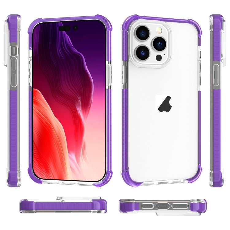 For iPhone 15 Pro Max Four-corner Shockproof TPU + Acrylic Phone Case(Purple) - iPhone 15 Pro Max Cases by buy2fix | Online Shopping UK | buy2fix