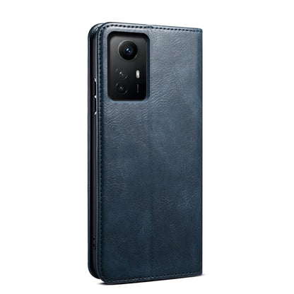 For Xiaomi Redmi Note 12S Oil Wax Crazy Horse Texture Leather Phone Case(Blue) - Xiaomi Cases by buy2fix | Online Shopping UK | buy2fix