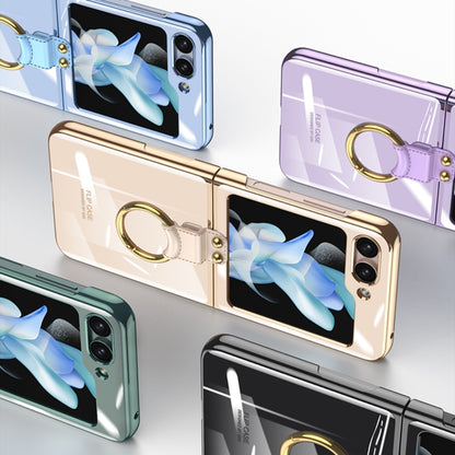 For Samsung Galaxy Z Flip5 GKK Electroplating Phone Case with Ring(Black) - Galaxy Z Flip5 Cases by GKK | Online Shopping UK | buy2fix