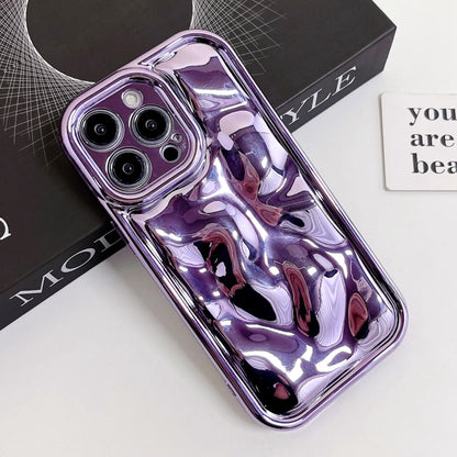 For iPhone 14 Pro Electroplating Meteorite Texture TPU Phone Case(Purple) - iPhone 14 Pro Cases by buy2fix | Online Shopping UK | buy2fix