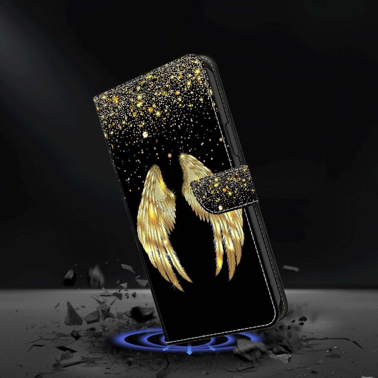 For Xiaomi Redmi 9C Crystal 3D Shockproof Protective Leather Phone Case(Golden Wings) - Xiaomi Cases by buy2fix | Online Shopping UK | buy2fix