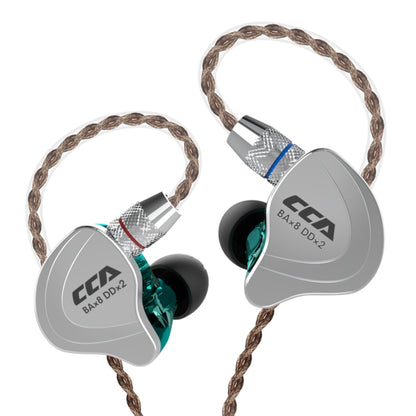 CCA CCA-C10 3.5mm Gold Plated Plug Ten Unit Hybrid Wire-controlled In-ear Earphone, Type:without Mic(Sapphire Cyan) - In Ear Wired Earphone by CCA | Online Shopping UK | buy2fix