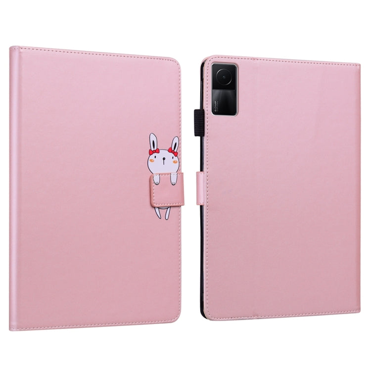 For Xiaomi Redmi Pad 2022 Cartoon Buckle Leather Tablet Case(Rose Gold) -  by buy2fix | Online Shopping UK | buy2fix