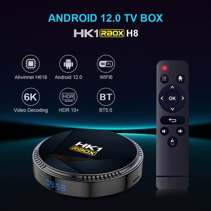 HK1RBOX H8-H618 Android 12.0 Allwinner H618 Quad Core Smart TV Box, Memory:2GB+16GB(US Plug) - Allwinner H6 by buy2fix | Online Shopping UK | buy2fix