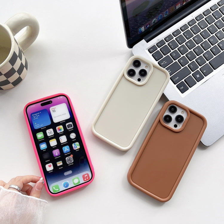 For iPhone 11 Pro Shockproof Frame Frosted TPU Phone Case(Beige) - iPhone 11 Pro Cases by buy2fix | Online Shopping UK | buy2fix