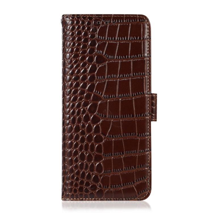 For OnePlus Ace 2 Pro Crocodile Top Layer Cowhide Leather Phone Case(Brown) - OnePlus Cases by buy2fix | Online Shopping UK | buy2fix