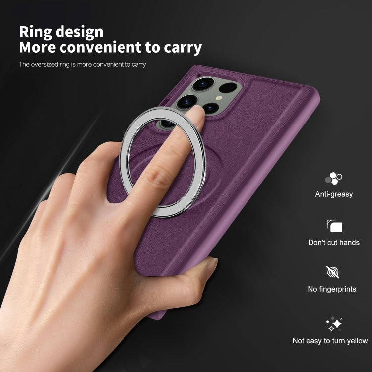 For Samsung Galaxy S23 Ultra 5G MagSafe Magnetic Holder Phone Case(Purple) - Galaxy S23 Ultra 5G Cases by buy2fix | Online Shopping UK | buy2fix