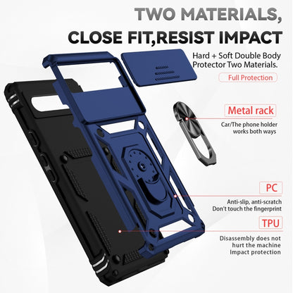 For Google Pixel 6a Sliding Camshield Holder Phone Case(Blue) - Google Cases by buy2fix | Online Shopping UK | buy2fix
