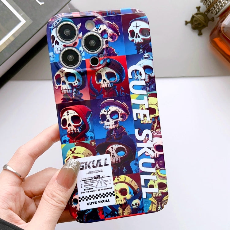 For iPhone 13 Pro Painted Pattern Precise Hole PC Phone Case(Cute Skull) - iPhone 13 Pro Cases by buy2fix | Online Shopping UK | buy2fix