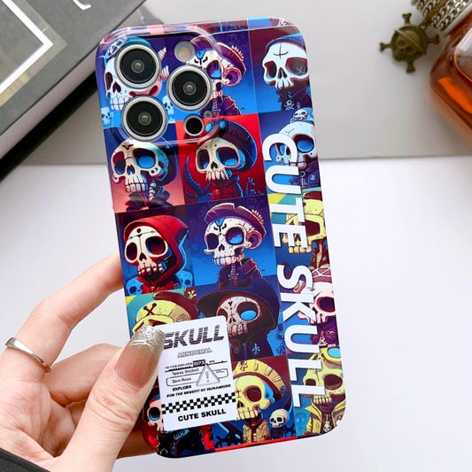 For iPhone 13 Pro Painted Pattern Precise Hole PC Phone Case(Cute Skull) - iPhone 13 Pro Cases by buy2fix | Online Shopping UK | buy2fix