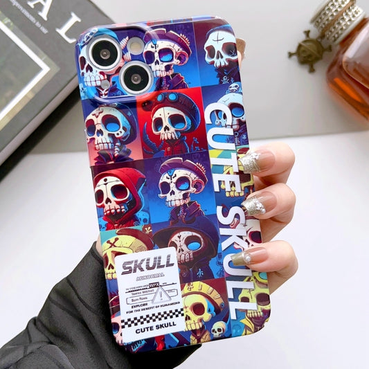 For iPhone 13 Painted Pattern Precise Hole PC Phone Case(Cute Skull) - iPhone 13 Cases by buy2fix | Online Shopping UK | buy2fix