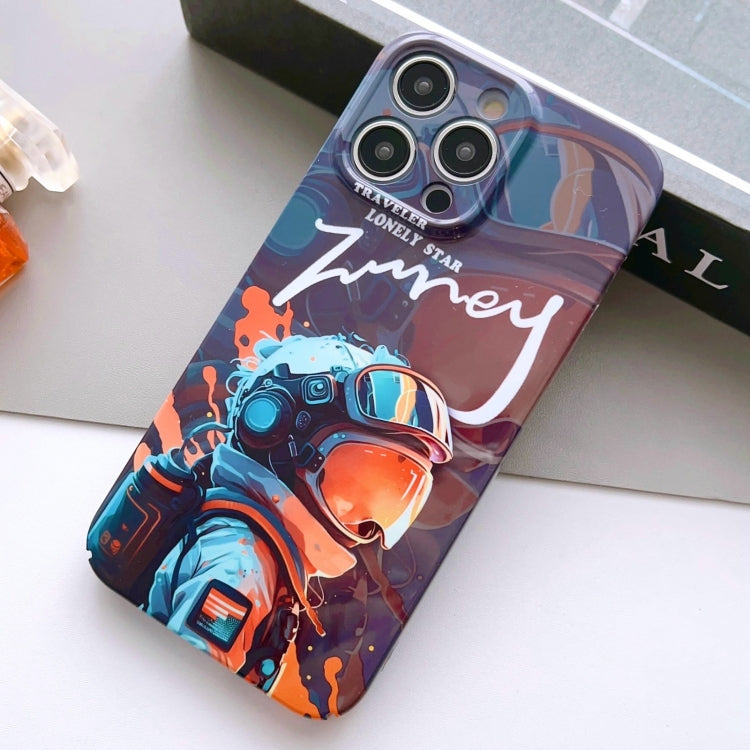 For iPhone 11 Pro Painted Pattern Precise Hole PC Phone Case(Orange Paint Astronaut) - iPhone 11 Pro Cases by buy2fix | Online Shopping UK | buy2fix