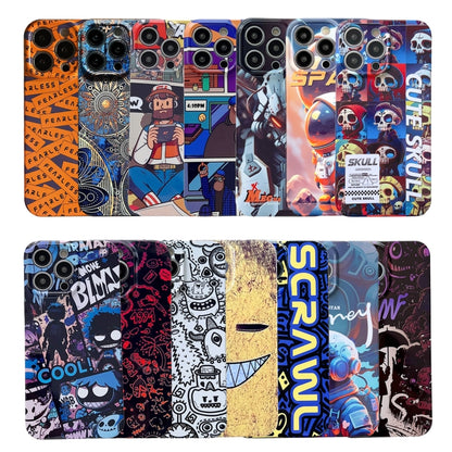 For iPhone XS Max Painted Pattern Precise Hole PC Phone Case(Orange Comics) - More iPhone Cases by buy2fix | Online Shopping UK | buy2fix