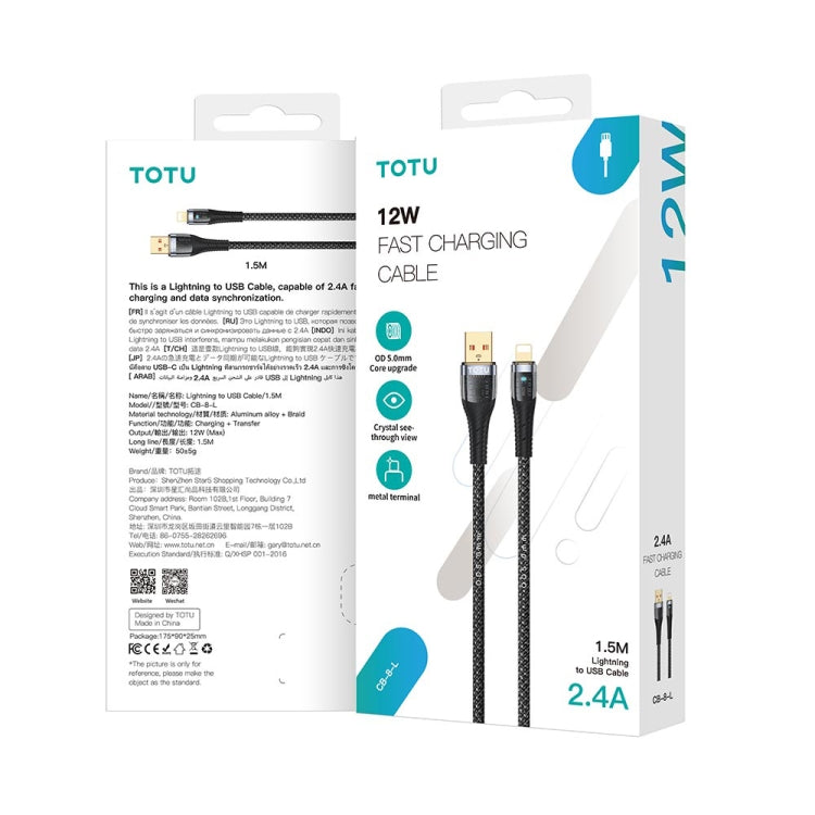 TOTU CB-8-CC 100W USB-C/Type-C to USB-C/Type-C Transparent Braided Data Cable, Length: 1.5m - USB-C & Type-C Cable by TOTUDESIGN | Online Shopping UK | buy2fix