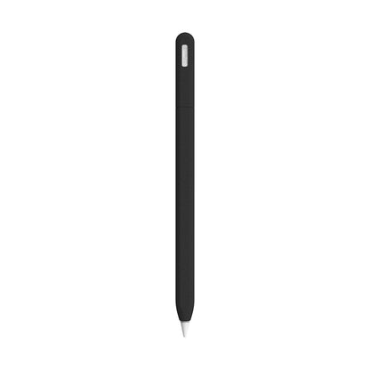 For Apple Pencil 2 LOVE MEI Frosted Leather Texture Silicone Protective Pen Case(Black) - Pencil Accessories by LOVE MEI | Online Shopping UK | buy2fix