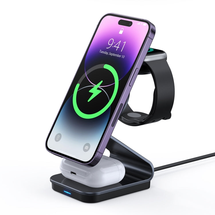 DUZZONA W15 15W 3 in 1 Transparent Magnetic Suction Wireless Charging Stand - Wireless Charger by DUZZONA | Online Shopping UK | buy2fix