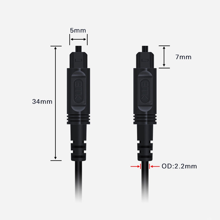 20m EMK OD2.2mm Digital Audio Optical Fiber Cable Plastic Speaker Balance Cable(Black) - Audio Optical Cables by EMK | Online Shopping UK | buy2fix