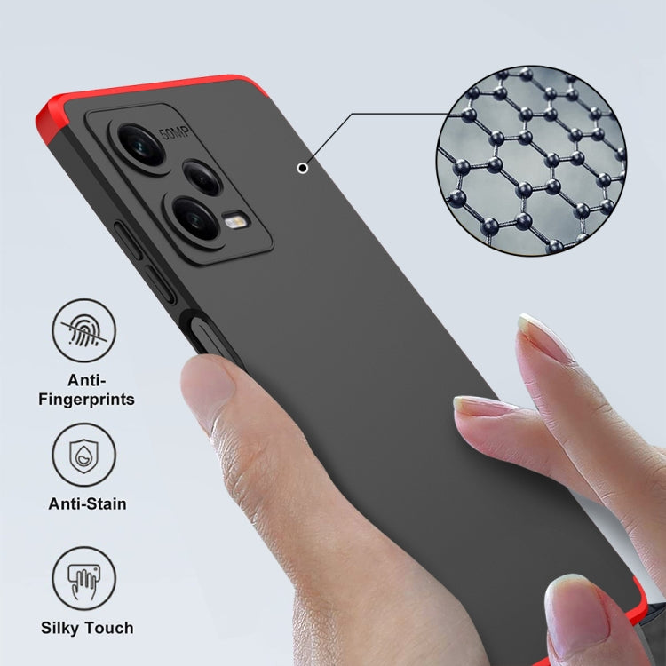 For Xiaomi Redmi Note 12 Pro 5G Global GKK Three Stage Splicing Full Coverage PC Phone Case(Black Red) - Note 12 Pro Cases by GKK | Online Shopping UK | buy2fix