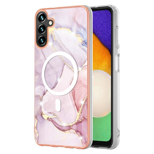 For Samsung Galaxy A54 5G Marble Pattern Dual-side IMD Magsafe TPU Phone Case(Rose Gold 005) - Galaxy Phone Cases by buy2fix | Online Shopping UK | buy2fix