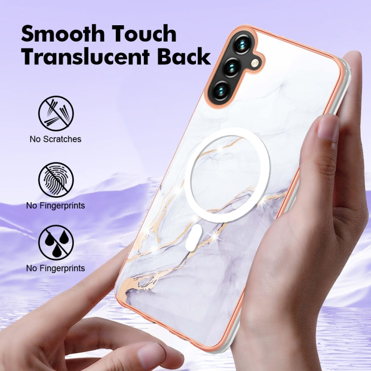 For Samsung Galaxy A54 5G Marble Pattern Dual-side IMD Magsafe TPU Phone Case(White 006) - Galaxy Phone Cases by buy2fix | Online Shopping UK | buy2fix