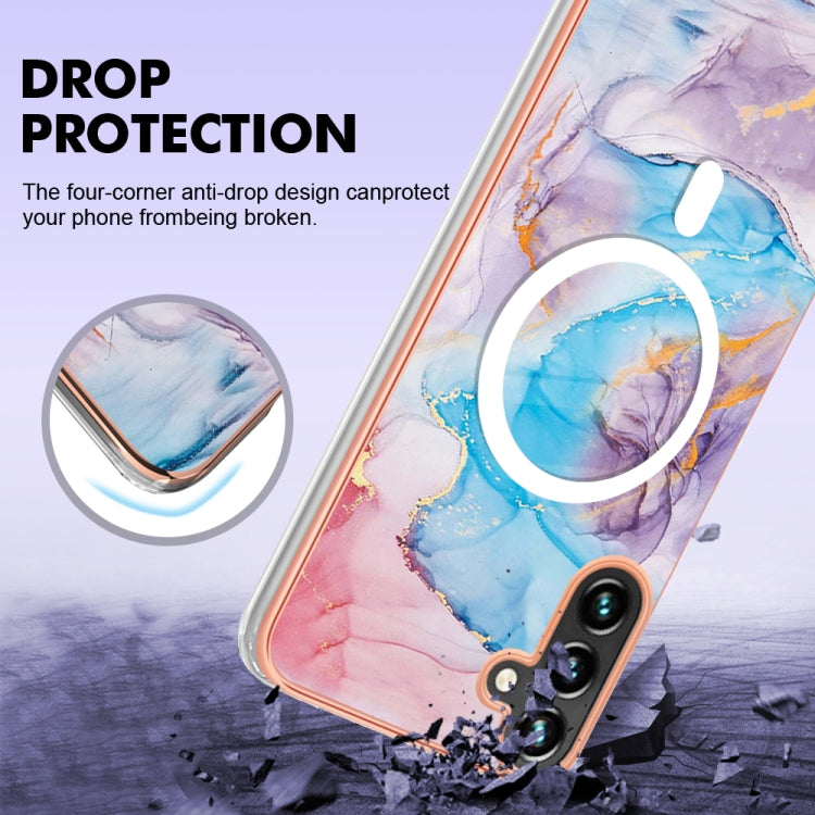 For Samsung Galaxy A54 5G Marble Pattern Dual-side IMD Magsafe TPU Phone Case(Blue Marble) - Galaxy Phone Cases by buy2fix | Online Shopping UK | buy2fix