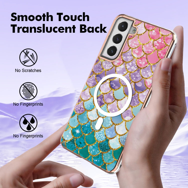 For Samsung Galaxy S21 FE 5G Marble Pattern Dual-side IMD Magsafe TPU Phone Case(Colorful Scales) - Galaxy Phone Cases by buy2fix | Online Shopping UK | buy2fix