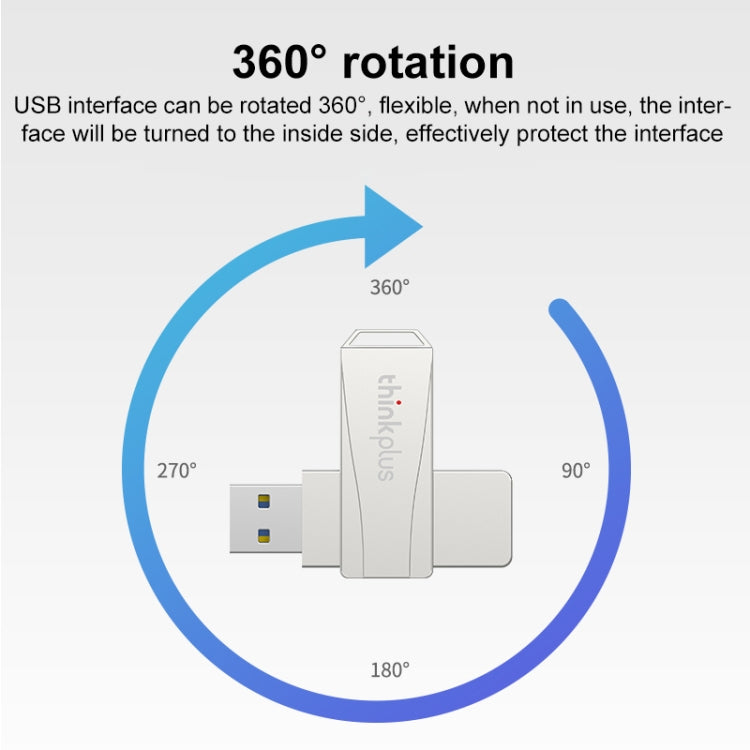 Lenovo Thinkplus USB 3.0 Rotating Flash Drive, Memory:256GB(Silver) - USB Flash Drives by Lenovo | Online Shopping UK | buy2fix