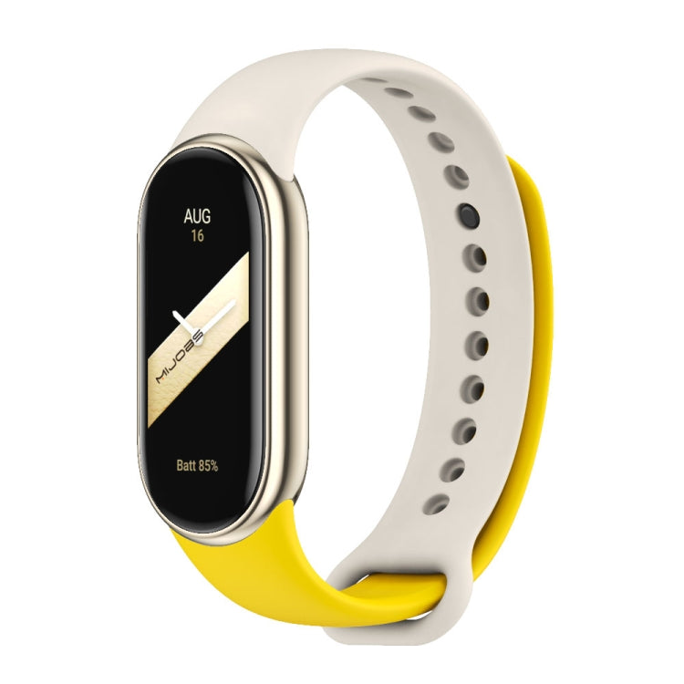 For Xiaomi Mi Band 8 Mijobs Dual Color Silicone Watch Band(Yellow+Grey) - Watch Bands by MIJOBS | Online Shopping UK | buy2fix