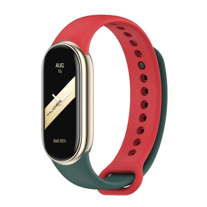 For Xiaomi Mi Band 8 Mijobs Dual Color Silicone Watch Band(Crow Blue+Red) - Watch Bands by MIJOBS | Online Shopping UK | buy2fix