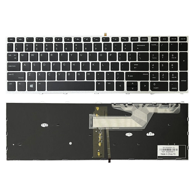 For HP ProBook 650 G4 Silver Frame US Version Laptop Backlight Keyboard - HP Spare Parts by buy2fix | Online Shopping UK | buy2fix