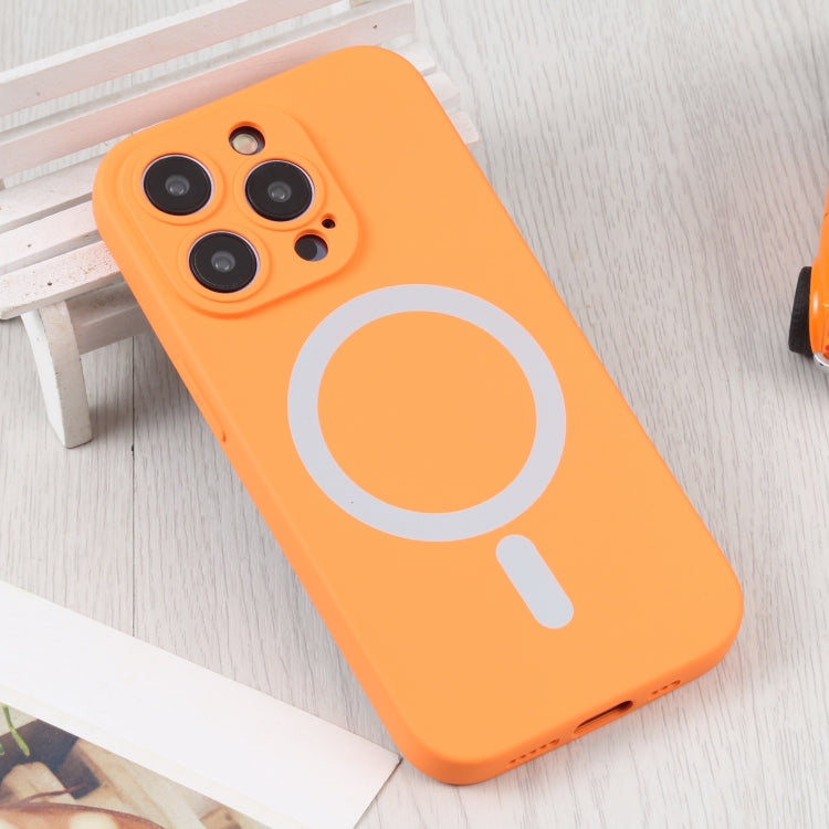 For iPhone 15 Pro Liquid Silicone Magsafe Phone Case(Orange) - iPhone 15 Pro Cases by buy2fix | Online Shopping UK | buy2fix