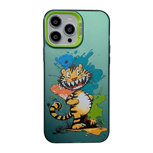 For iPhone 15 Pro Max Cute Animal Pattern Series PC + TPU Phone Case(Tiger) - iPhone 15 Pro Max Cases by buy2fix | Online Shopping UK | buy2fix